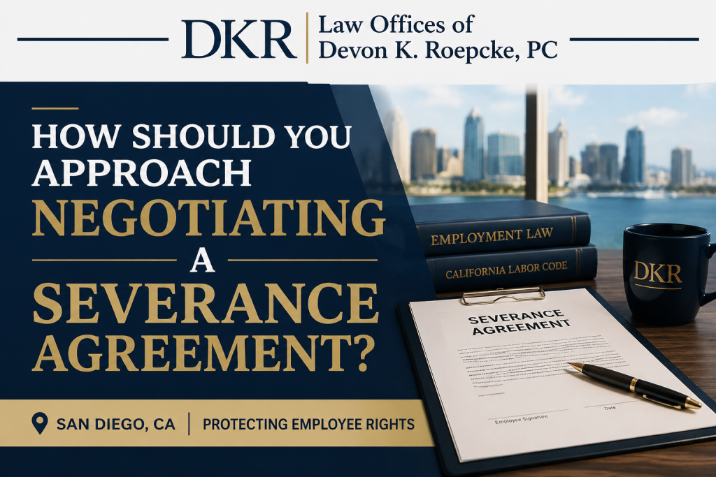 San Diego severance agreement negotiation attorney graphic for the Law Offices of Devon K. Roepcke, PC